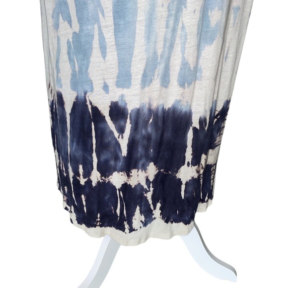 NWT Young Fabulous & Broke YFB Blue Pastel Tie Dye Tie Waist Tunic Maxi Dress  M - Picture 8 of 12